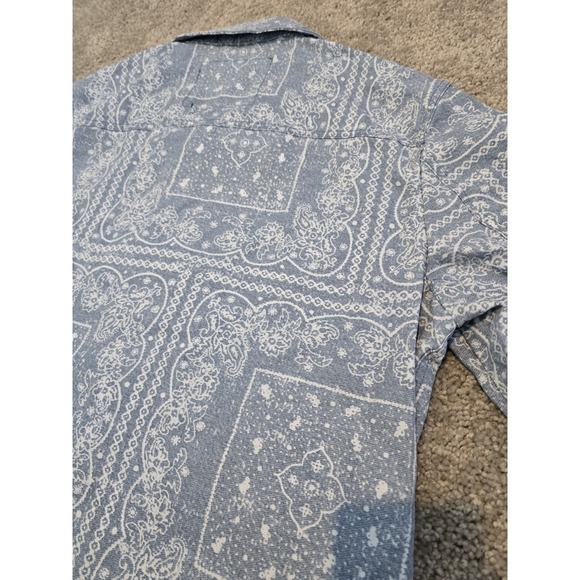 Levi's Lightweight Trucker Shirt Jacket Denim Light Blue Bandana Men's Size XL - Picture 10 of 16